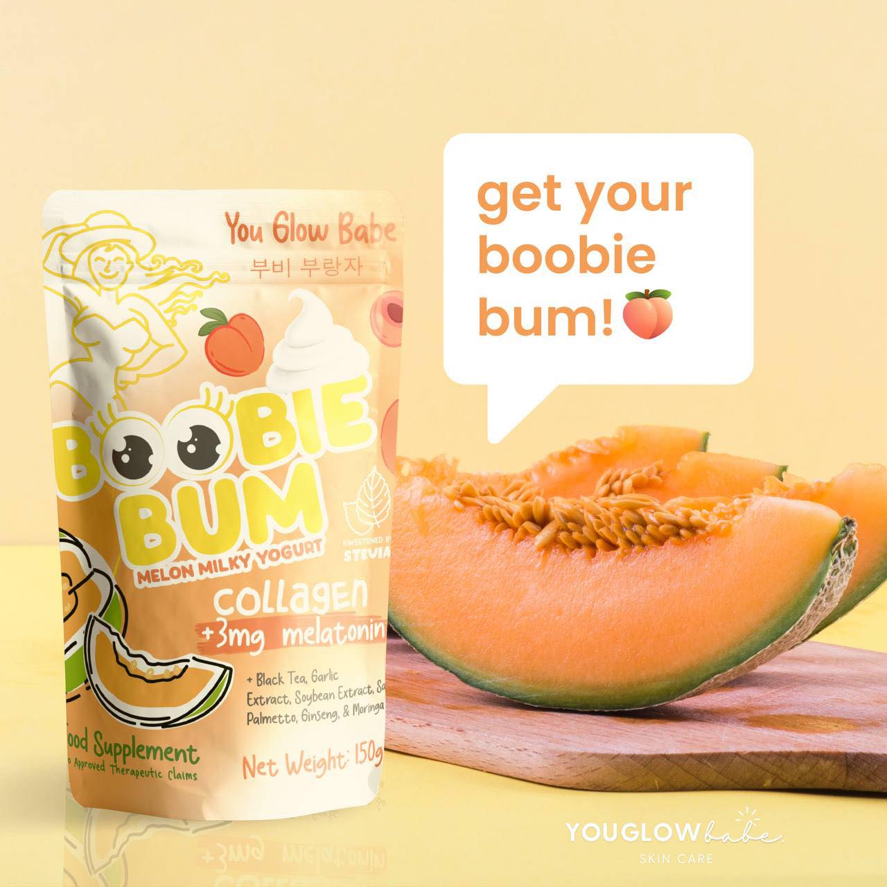 You Glow Babe Boobie Bum Melon Milky Yogurt Collagen 150g