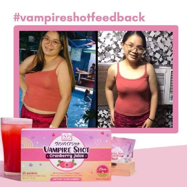 Vampire Shot Cranberry Juice (Collagen, Glutathione & L-Carnitine) Drink - 21g x 15 Sachets